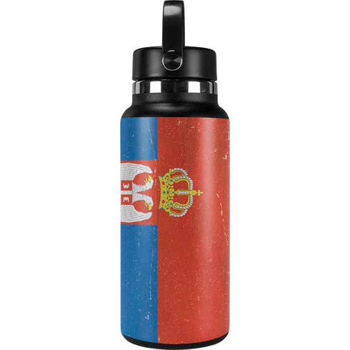 Serbia Flag Distressed Hydro Flask 32oz Wide Mouth Skin